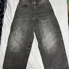H&M スーパーバギーデニム 黒 33/30 円堂守着用