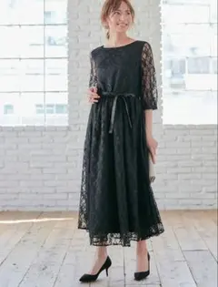 フォーマルドレス ワンピース 結婚式 マタニティ 産後 黒 ブラック