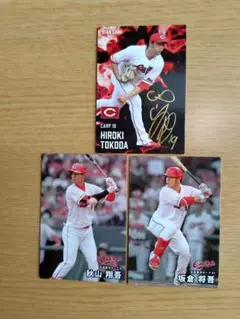 広島カープ カルビープロ野球チップスカード3枚セット