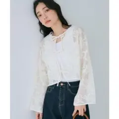 コカ　coca フロッキーレースリボンカーディガンのサムネイル