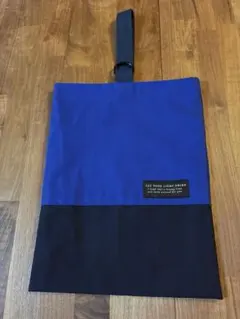 ハンドメイド　シューズバッグ　ロイヤルブルー×ネイビー　靴入れ