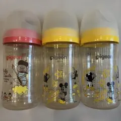 pigeon ミッキーマウス他　哺乳瓶 3本セット　プラスチック　240ml