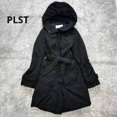PLST プラステ　ダウンコート　ジャケット　フード　ベルト付き　黒　Mサイズ