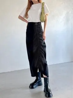 GRL ドロストバックスリットスカート　アイボリー