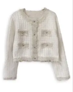 GRL フリンジシャギーニットカーディガン［It144］アイボリー