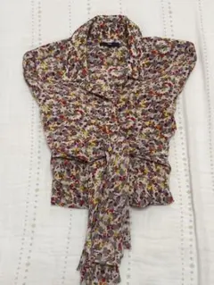 【超美品】GAP＊総柄シャツ＊リボン帯付＊XS＊匿名配送・送料込　7/31迄のサムネイル