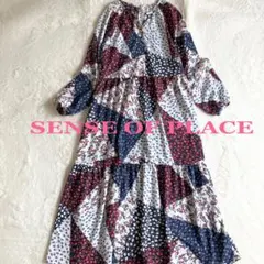 SENSE OF PLACE アーバンリサーチ　ロングティアードワンピース　花柄