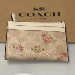 ◇新作◇COACH コーチ シグネチャー 定期入れ ウォレットキーリング 花柄②