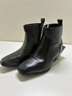 ブラックレザーアンクルブーツ　サイズ42