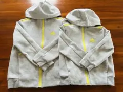 adidas グレー　フード付きパーカー