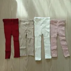 【美品】UNIQLOレギンスタイツ4点セット　100センチ