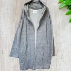 ☆シネマクラブ (M) ロング カーディガン 羽織 グレー フード