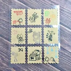 切手風 シール 18枚セット クラフト（Sさん、Keyさん作）