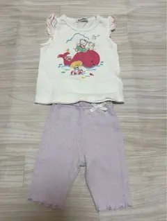 【ファミリアfamiliar】上下セット　女の子　リボン　夏　サイズ80〜90