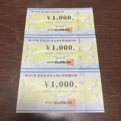 ビックカメラ 株主優待券 ¥1,000 3枚セット