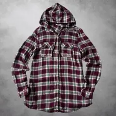 00s 平成 ネルシャツ フランネル チェック フーディ y2k 古着 グランジ