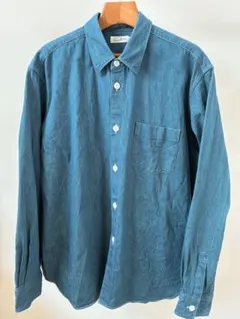 cristaseya washed indigo waffle shirt - メルカリ