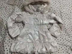 【極美品】Barbie ダウンコート 150cm ファー付き ベージュ リボン