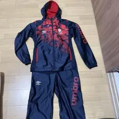 umbro フード付きジャージセット ネイビー/レッド