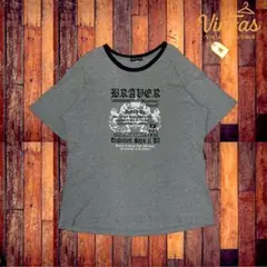 AMORE PURO プリントTシャツ グレー メンズ　vintage