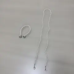 パール調 スマホストラップ 2点セット