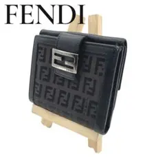 FENDI ズッカ柄 三つ折り財布 ブラック