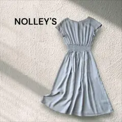 NOLLEY'S シャーリング ワンピース　フレンチスリーブ 水色 36のサムネイル