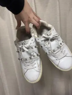 VALENTINO GARAVANI ホワイト ピンクスニーカー EU351/2 - メルカリ