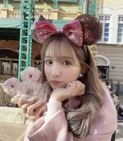 ミニー スパンコールカチューシャ(チョコレートアイス）