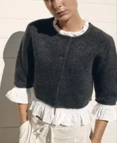 ZARA ザラ　ポプリンコンビニットジャケット　新品、未使用