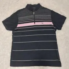 BURBERRY GOLF ハーフジップ シャツ ブラック ピンク LL 日本製のサムネイル