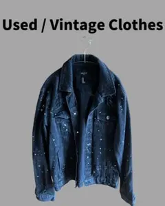 Forever 21 デニムジャケット ペイントスプラッター ダメージ加工のサムネイル