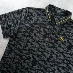 Puma Short-Sleeve Polo Shirt, Camouflage Pattern, XL, Black, Men's Golf Wear
