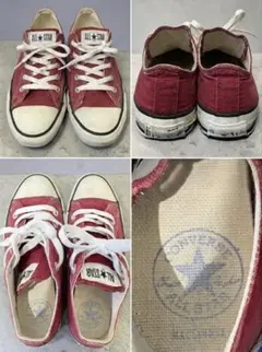 【極希少】90s USA製 コンバース オールスター 赤 23.5cm