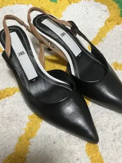 ZARA ブラック スリングバック ハイヒール