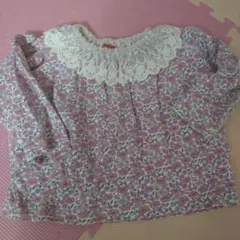 美品　 花柄　レース　トップス　カットソー