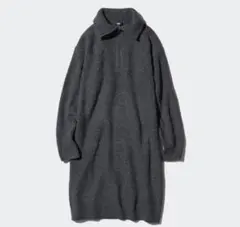 新品タグ付UNIQLOスフレヤーンワンピース・チャコールグレー・ニットワンピ