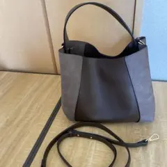 最終値下げ　ブラウン ショルダーバッグ スエードレザー