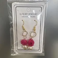 水引ピアス ピンク 和モダン
