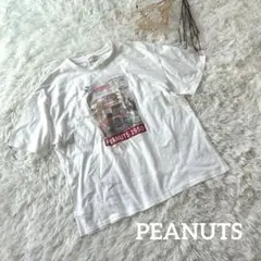 ピーナッツ＊半袖Tシャツ 白 プリント スヌーピー 可愛い 夏 キャラT