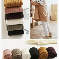 【バフィーディア】キッズ レギンス リブパンツ 9分丈 紫 コットン 綿のサムネイル
