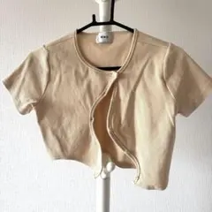 アシンメトリー　変形カーデクロップド丈のサムネイル