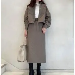 美品☆ミラオーウェン　キルティングストレートスカート