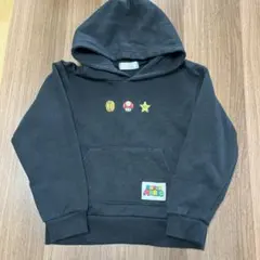 スーパーマリオ パーカー フードつき　トレーナー　トップス120サイズ　黒