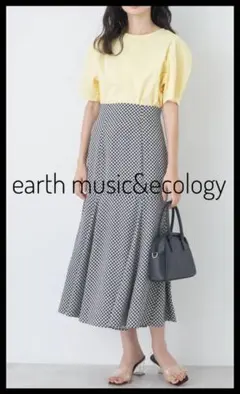earth music&ecology 切替フレアスカート　ギンガムチェック