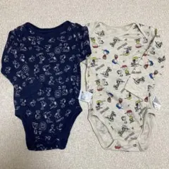 スヌーピー柄ロンパース2枚セット　90サイズ