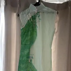 グリーン系 刺繍入り アオザイ