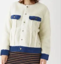 Leeボアデニムジージャン ノーカラージャケット ブルゾンLサイズ