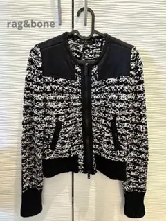 rag & bone ノーカラージャケット XS ブラック・ホワイト