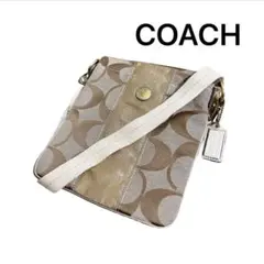 COACH ショルダーバッグ シグネチャー キャンバス 斜め掛け ブラウン系